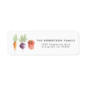 Veggie Patch Watercolor Address Label Return Address Label