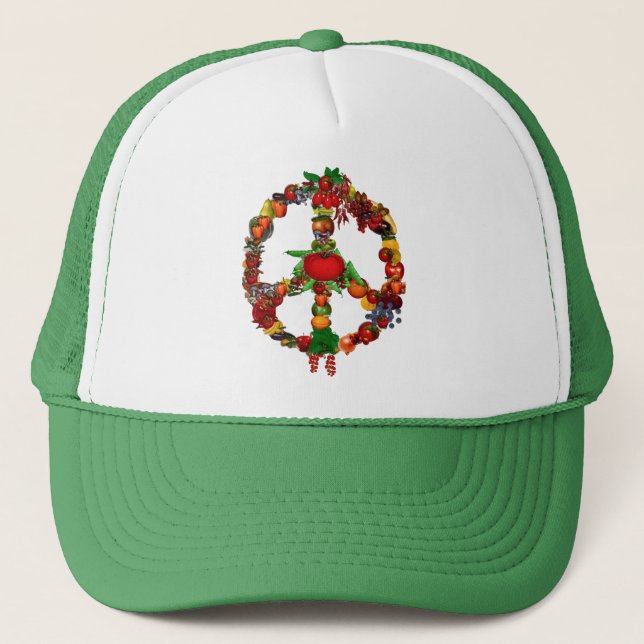 Veggie Peace Sign Trucker Hat (Front)