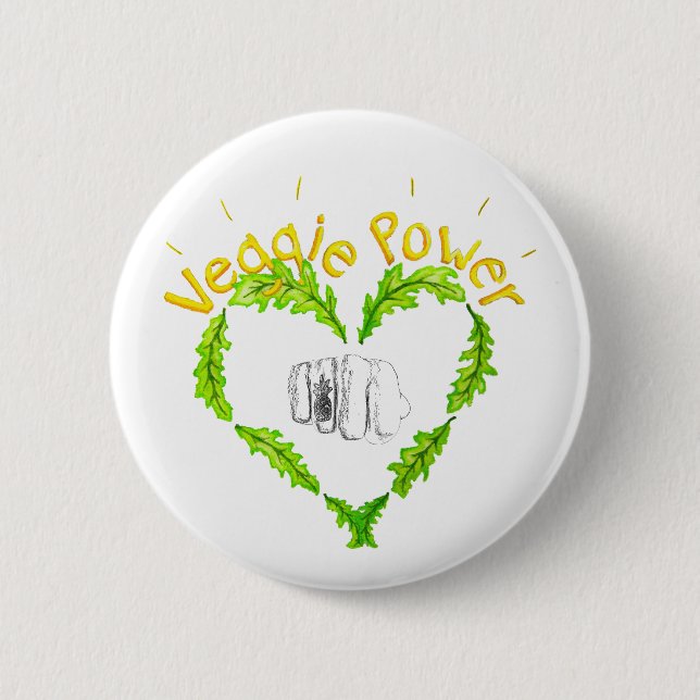 Veggie Power Knapp 6 Cm Round Badge (Front)