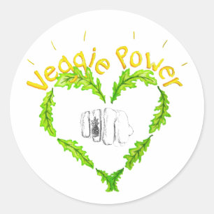 Veggie Power Runda Client Marks Classic Round Sticker