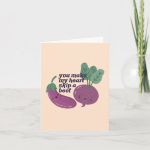 Veggie Pun: You Make My Heart Skip a Beet Note Card