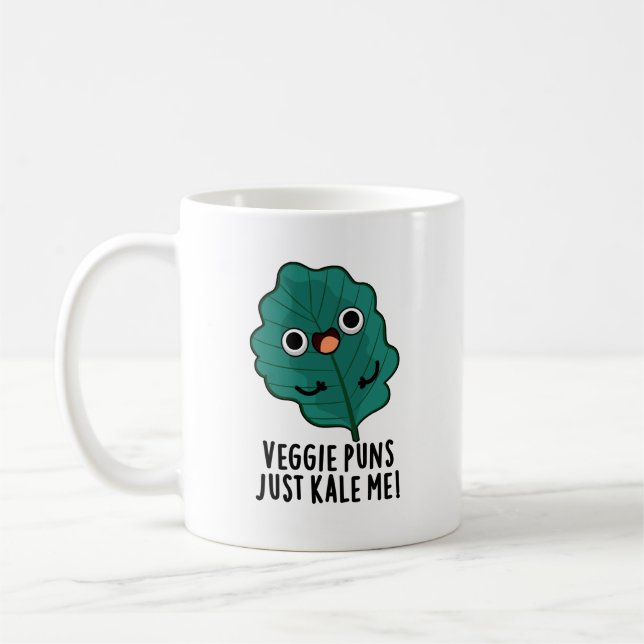 Veggie Puns Just Kale Me Funny Food Pun Coffee Mug (Left)