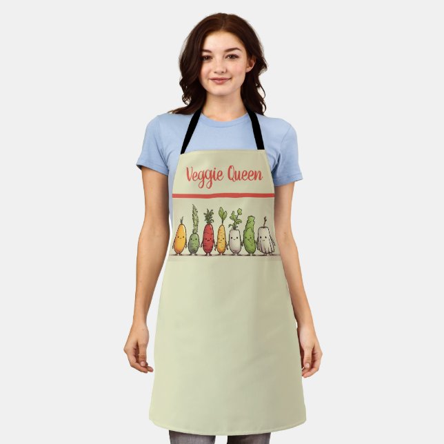 "Veggie Queen" All Over Print Apron (Worn)