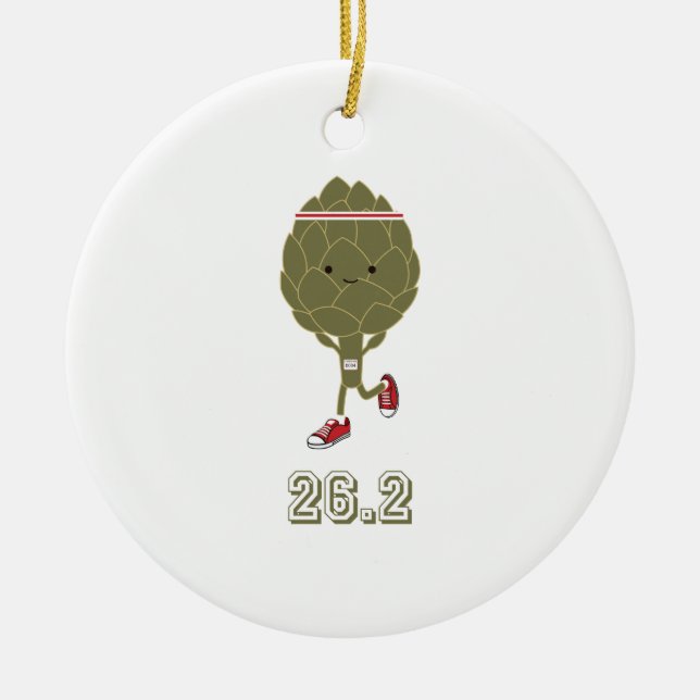 Veggie Runner 26.2 Ceramic Ornament (Front)