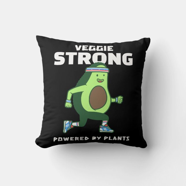 Veggie Strong, Powered by plants Cushion (Front)