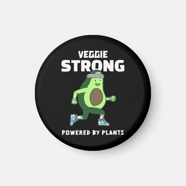 Veggie Strong, Powered by plants Magnet (Front)