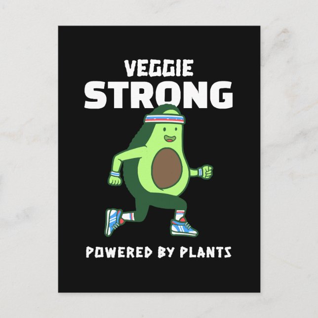 Veggie Strong, Powered by plants Postcard (Front)