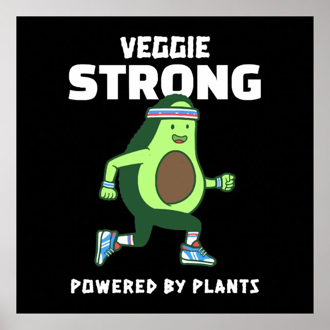 Veggie Strong, Powered by plants Poster (Front)
