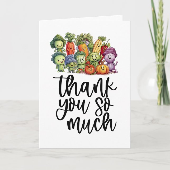 Veggie vegetable Vegetarian appreciation Thank You Card (Front)