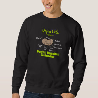 Veggie Vegetables Vegan Vegetarian Potato Butcher  Sweatshirt