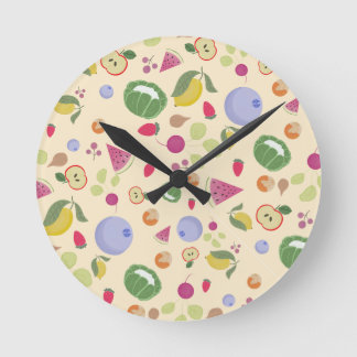 veggies and fruits round clock
