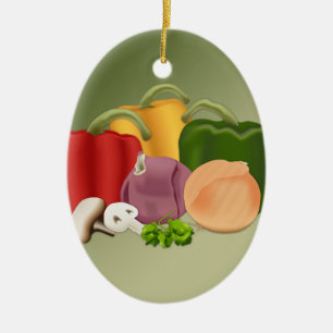 Veggies Ceramic Ornament