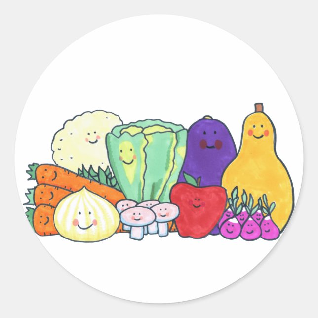 Veggies Classic Round Sticker (Front)