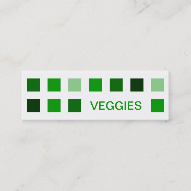 VEGGIES (mod squares) Mini Business Card (Front)