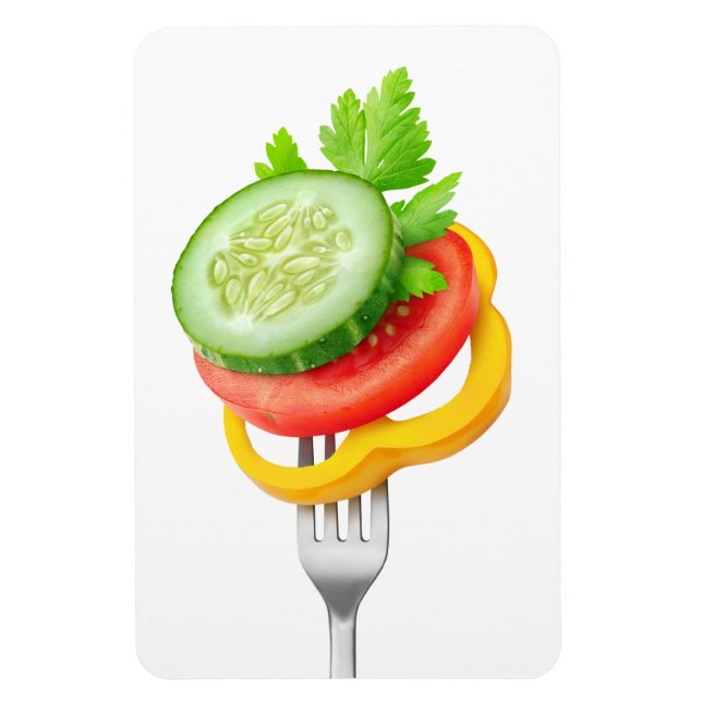 Veggies on a fork magnet (Vertical)