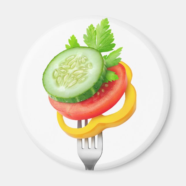 Veggies on a fork magnet (Front)