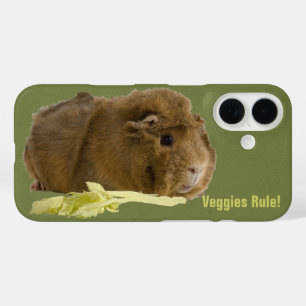 Veggies Rule Cute Ginger Guinea Pig With Celery iPhone 16 Case