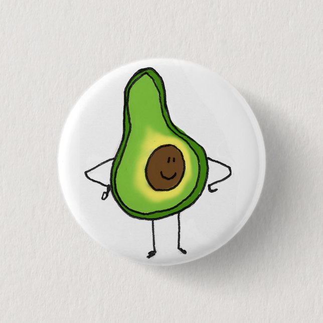 Veggies Save The Day Avocado Button (Front)