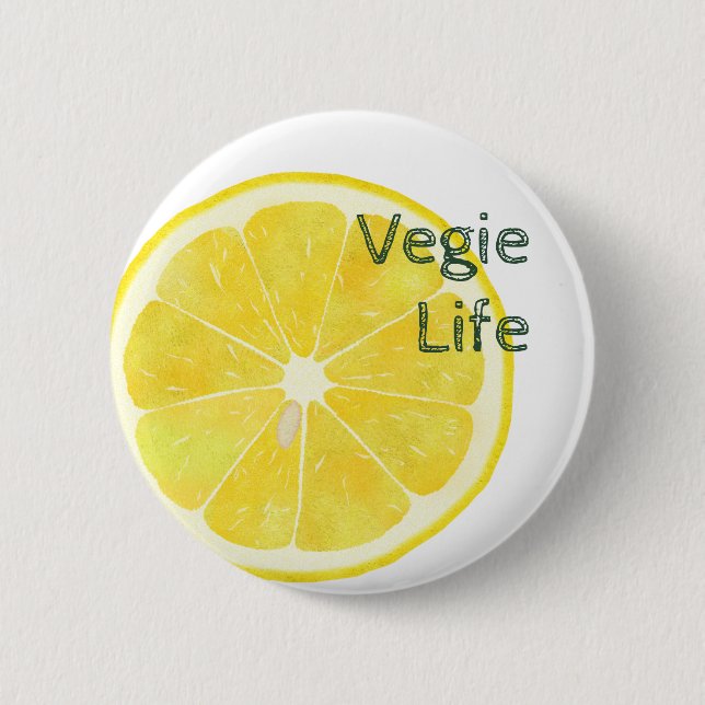Vegie Life LEMON Button (Front)