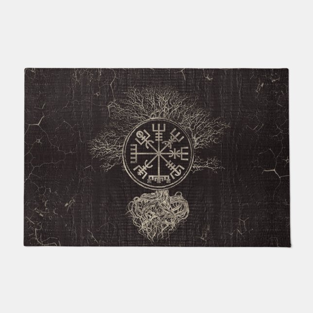 Vegvisir  and Tree of life  -Yggdrasil Doormat (Front)
