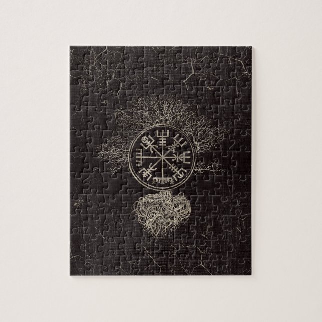 Vegvisir  and Tree of life  -Yggdrasil Jigsaw Puzzle (Vertical)