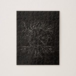 Vegvisir and Tree of life Yggdrasil Jigsaw Puzzle