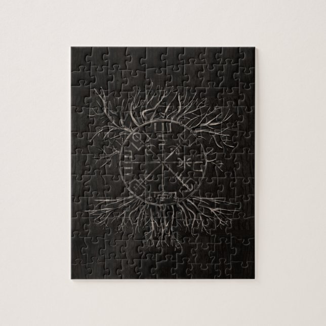 Vegvisir and Tree of life Yggdrasil Jigsaw Puzzle (Vertical)