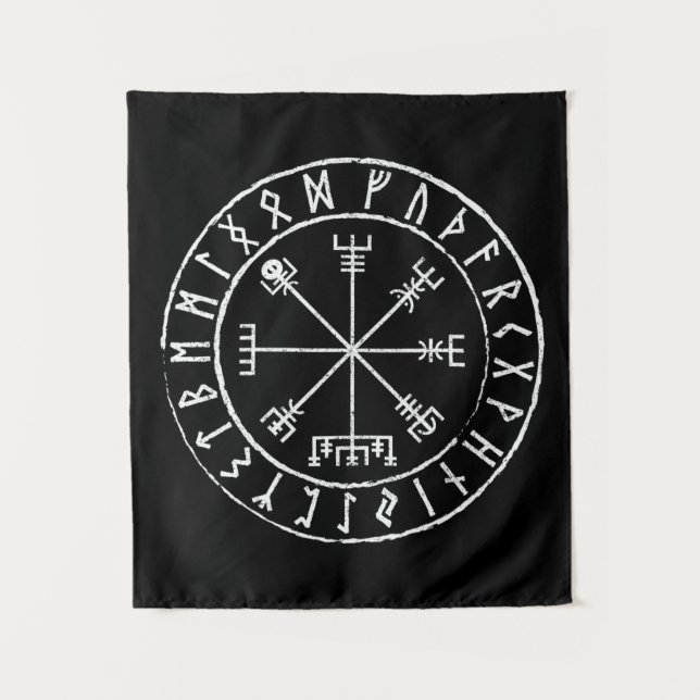 Vegvisir Distressed Artwork Tapestry (Front)