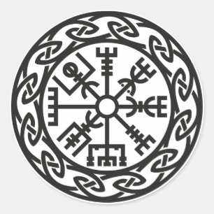 Vegvísir, Iceland, Traveller's Charm, Protection Classic Round Sticker