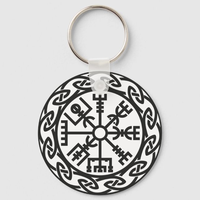 Vegvísir, Iceland, Traveller's Charm, Protection Key Ring (Front)