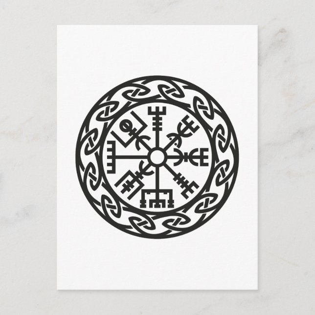 Vegvísir, Iceland, Traveller's Charm, Protection Postcard (Front)