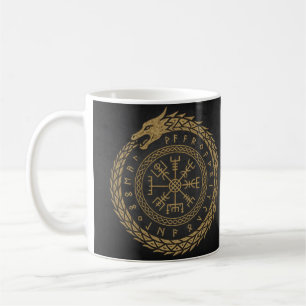 Vegvisir Norse Serpent Rune Circle Design Coffee Mug