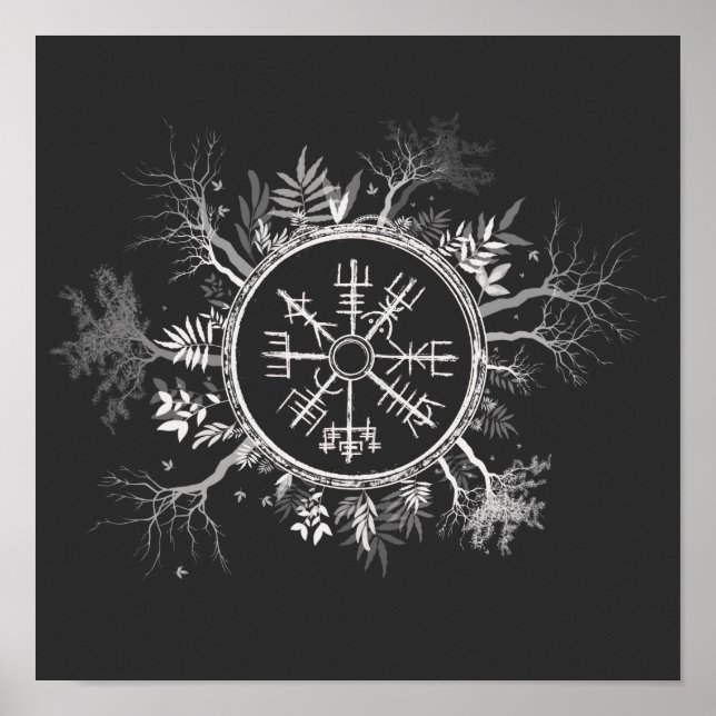 Vegvisir Norse Viking Compass Poster (Front)