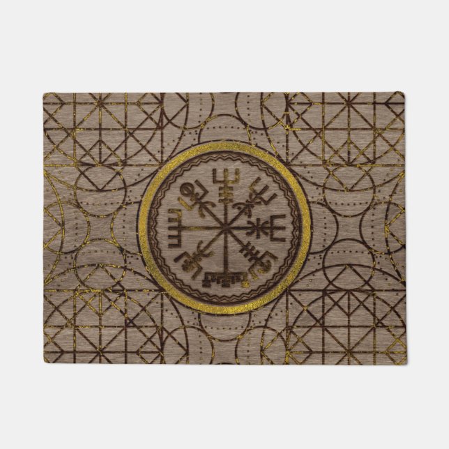 Vegvisir. The Magic Navigation Viking Compass Doormat