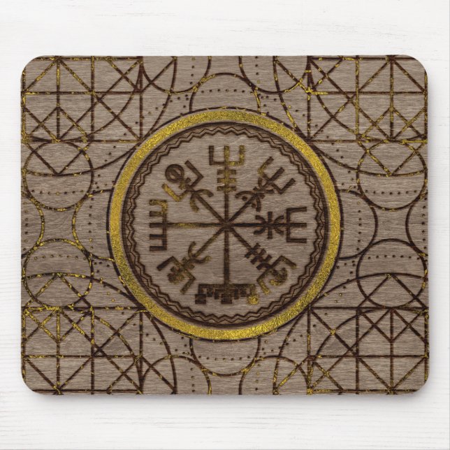 Vegvisir. The Magic Navigation Viking Compass Mouse Pad (Front)