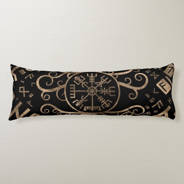 Vegvisir Tree of life Yggdrasil and Runes Body Cushion (Front)