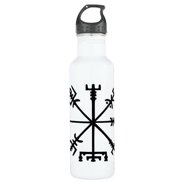 Vegvísir (Viking Compass) 710 Ml Water Bottle (Front)