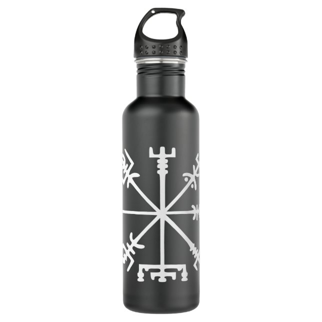 Vegvísir (Viking Compass) 710 Ml Water Bottle (Front)