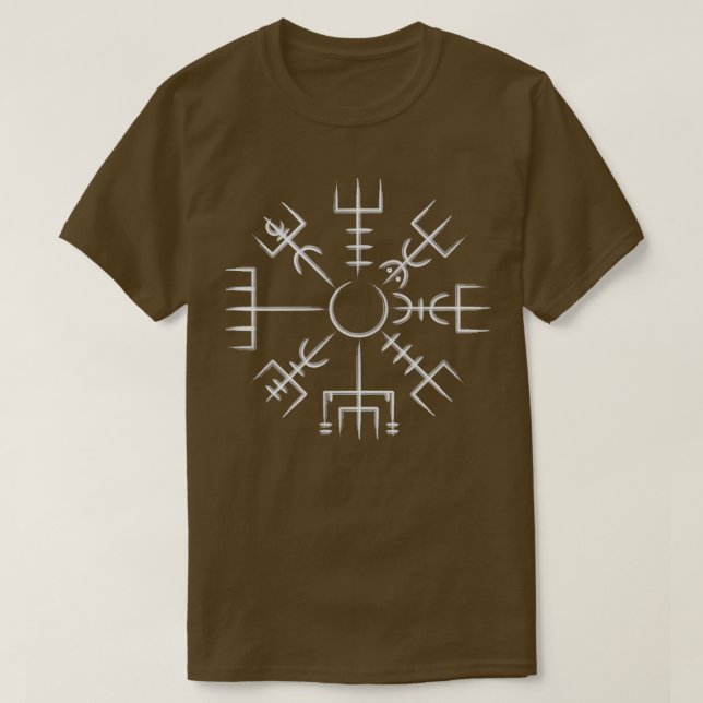 Vegvisir Viking Compass Art Icelandic Staves T-Shirt (Design Front)