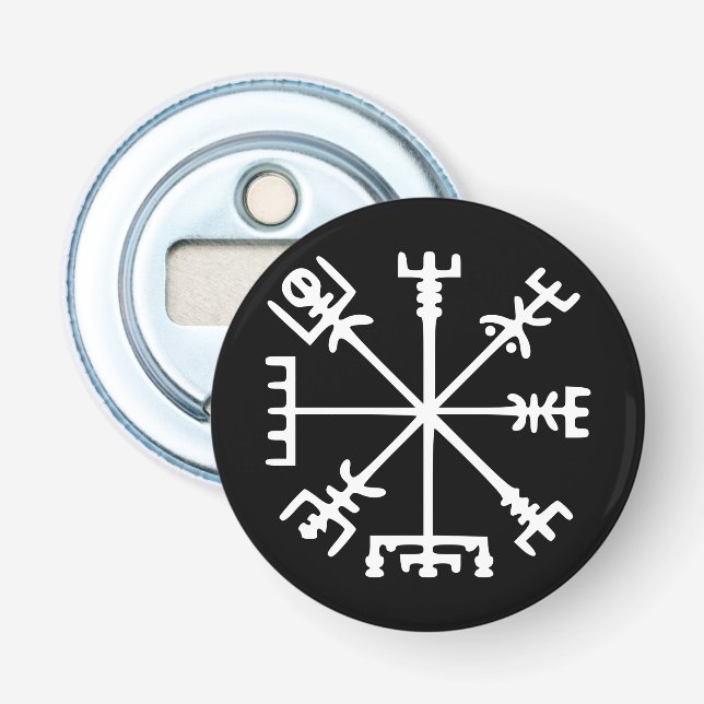 Vegvísir (Viking Compass) Bottle Opener (Front)