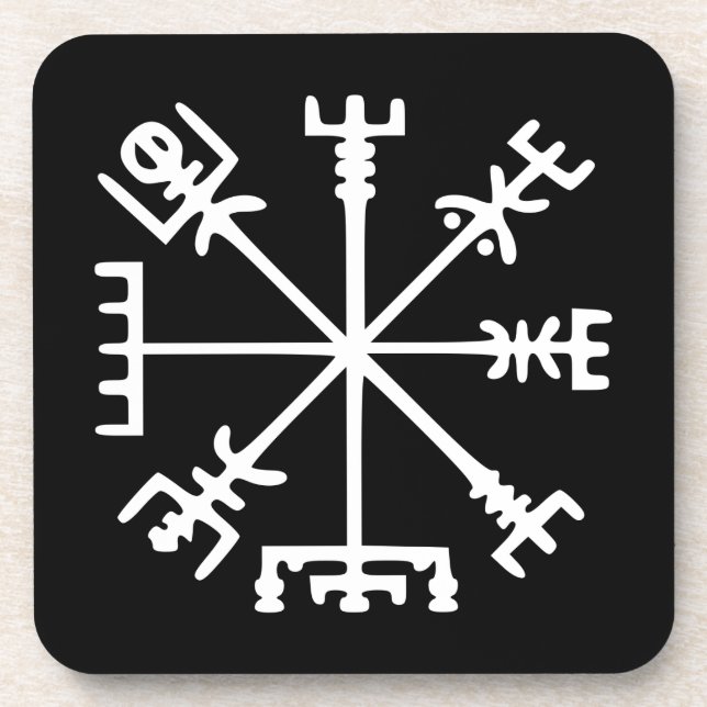 Vegvísir (Viking Compass) Coaster (Front)
