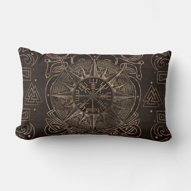 Vegvisir - Viking Compass Ornament Lumbar Cushion (Front)