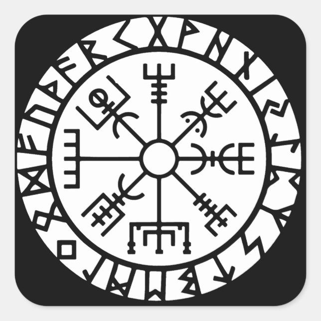 Vegvisir (Viking Compass) Round Sticker (Front)