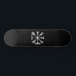 Vegvísir (Viking Compass) Skateboard<br><div class="desc">Vegvísir (Viking Compass) / Nordic Symbols. If this sign is carried, one will never lose one's way in storms or bad weather, even when the way is not known. Globe Trotters specialises in idiosyncratic imagery from around the globe. Here you will find unique Greeting Cards, Postcards, Posters, Mousepads and more....</div>