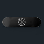 Vegvísir (Viking Compass) Skateboard<br><div class="desc">Vegvísir (Viking Compass) / Nordic Symbols. If this sign is carried, one will never lose one's way in storms or bad weather, even when the way is not known. Globe Trotters specialises in idiosyncratic imagery from around the globe. Here you will find unique Greeting Cards, Postcards, Posters, Mousepads and more....</div>