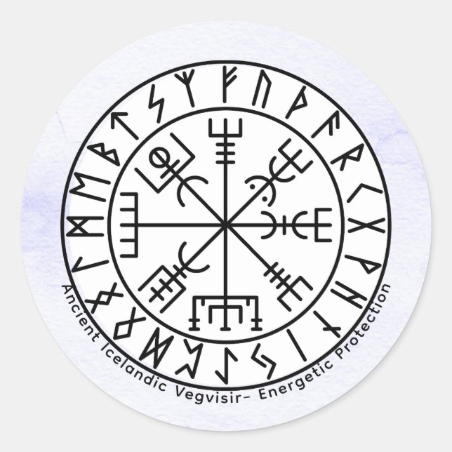 Vegvisir Viking Compass Symbol Design Classic Round Sticker (Front)