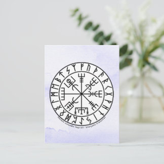 Vegvisir Viking Compass Symbol Design Postcard