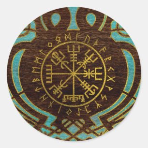 Vegvisir - Viking Navigation Compass Classic Round Sticker