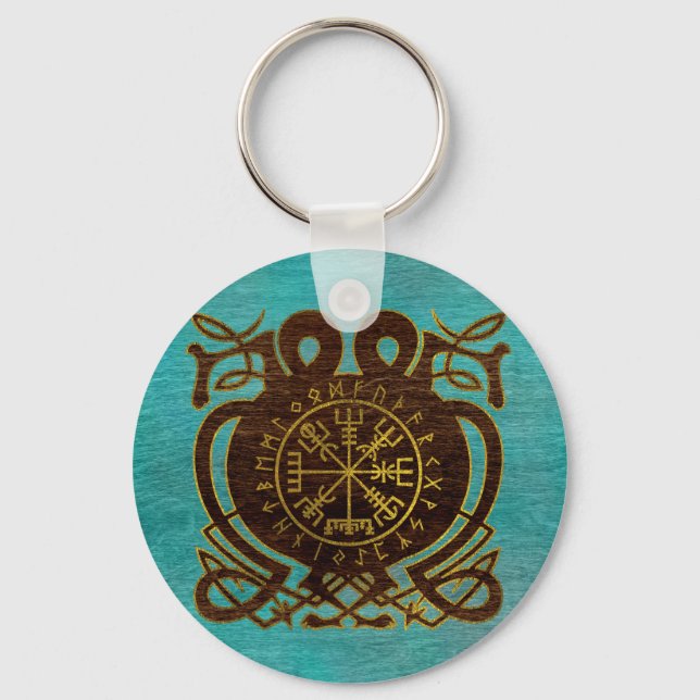 Vegvisir - Viking  Navigation Compass Key Ring (Front)