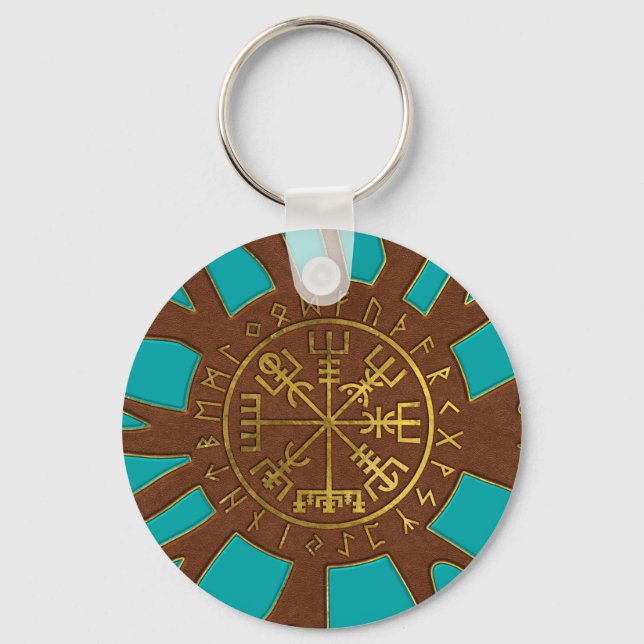 Vegvisir - Viking  Navigation Compass Key Ring (Front)